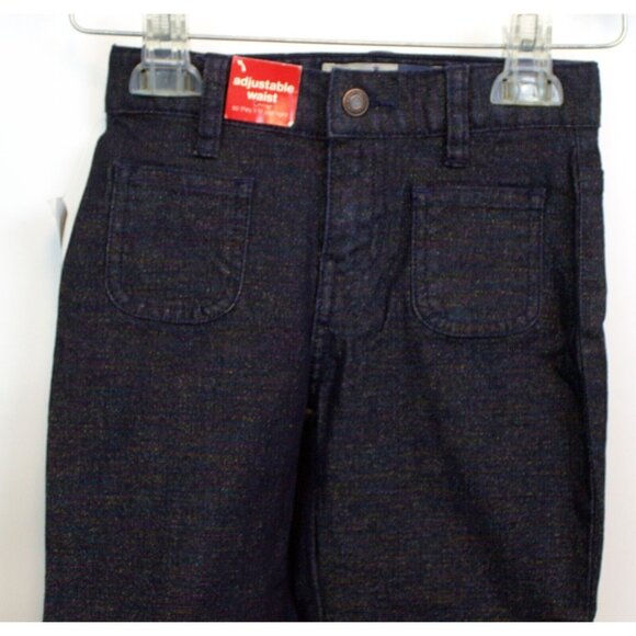 NWT GAP Girl's Black Sparkly Glittery Jeans Size 5 Hook & Zip Closure Belt Loops - Picture 3 of 12